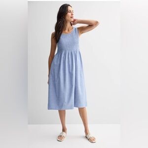croft & barrow Light Blue Smocked Midi Dress
